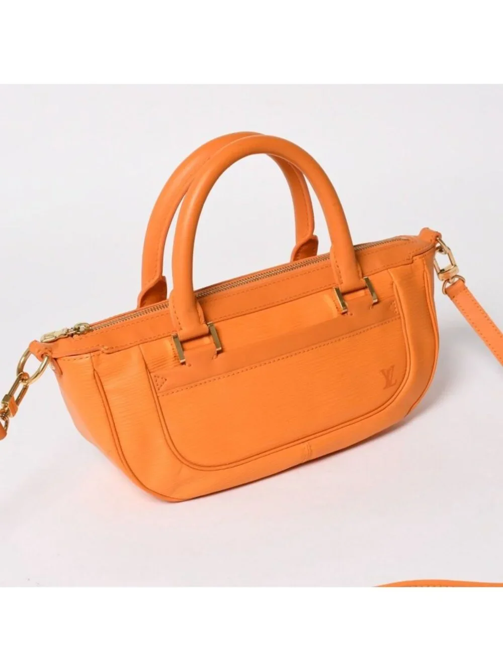 Louis Vuitton Dhanura PM 2-Way Bag Epi Leather Mandarin Orange Gold